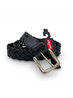 Levi’s Vintage Deadstock Black Braided Genuine Leather Belt Mens Size 36